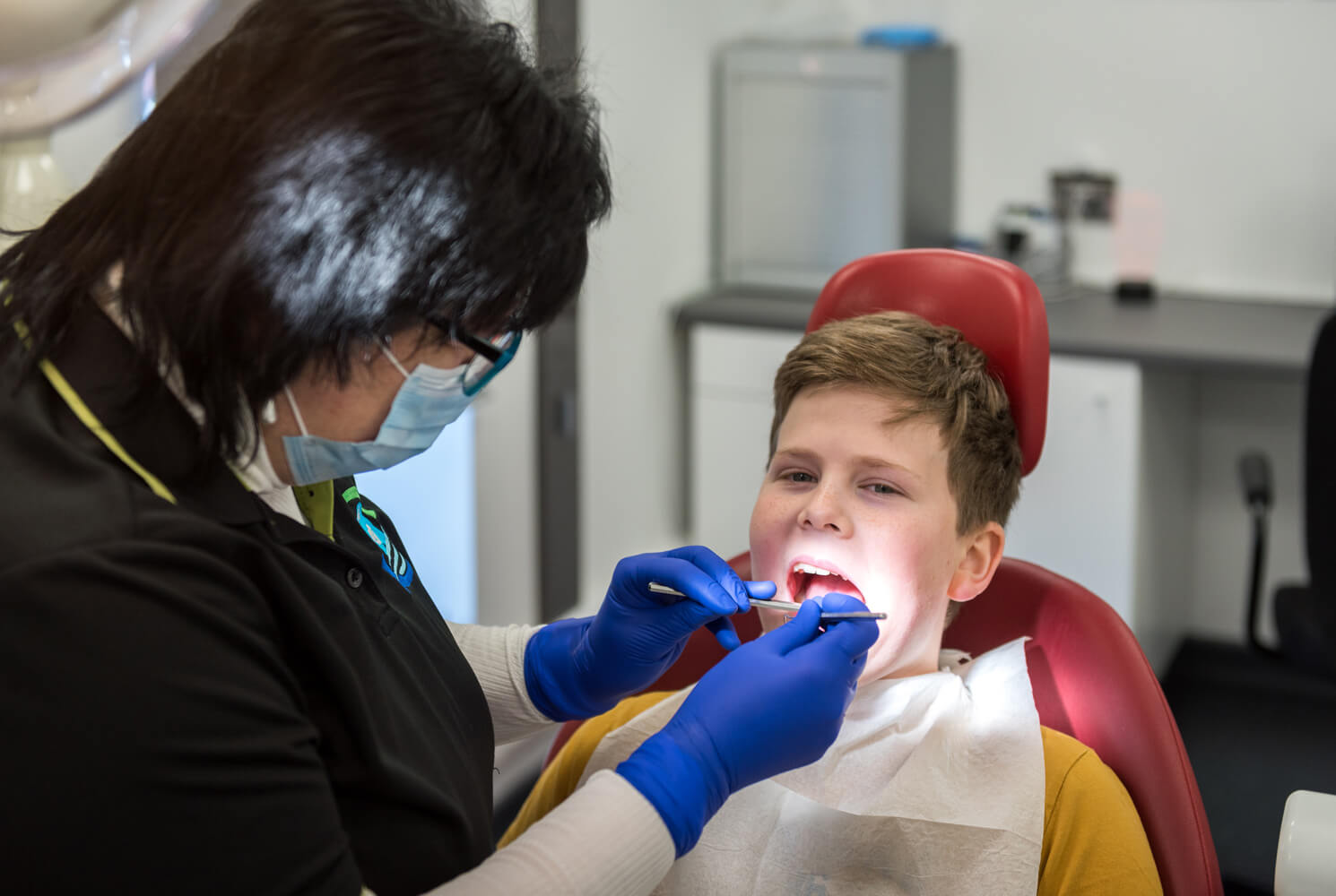 Antonia dentist and Bence dental check up