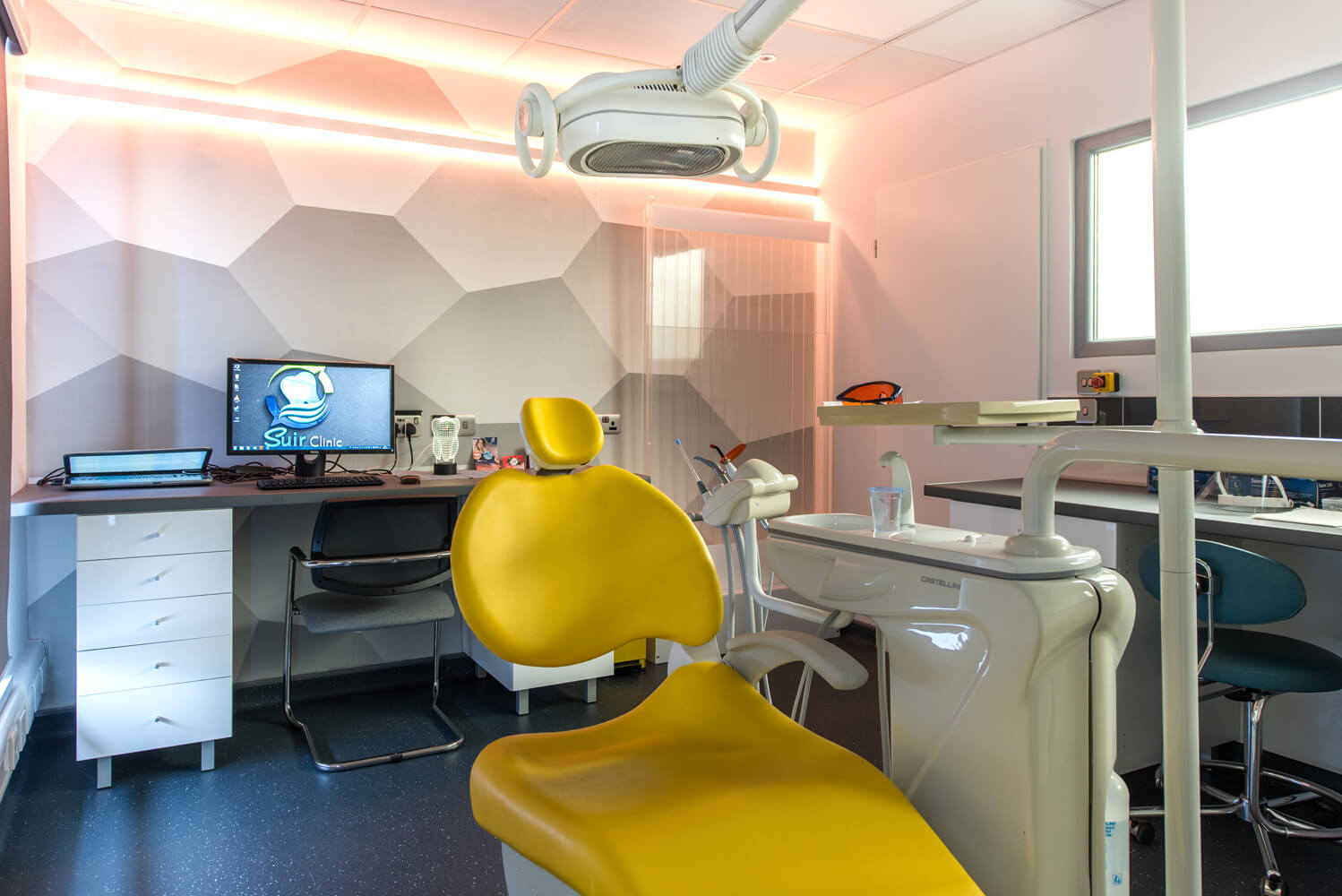 yellow dental office with LED light suir clinic